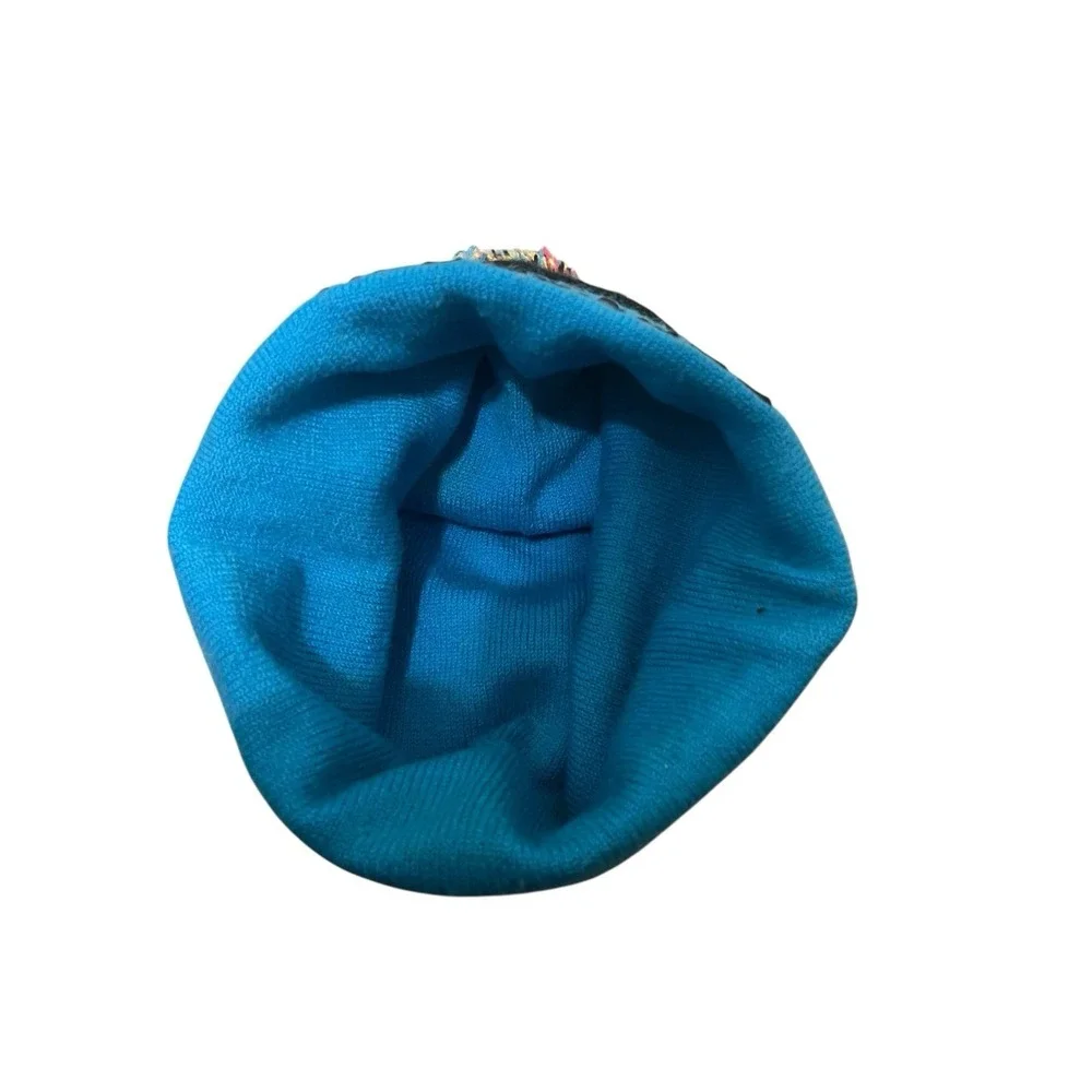 DC Comics Womens Blue Pom Justice League Beanie Hat Knit Christmas Stocking Cap - Picture 4 of 4